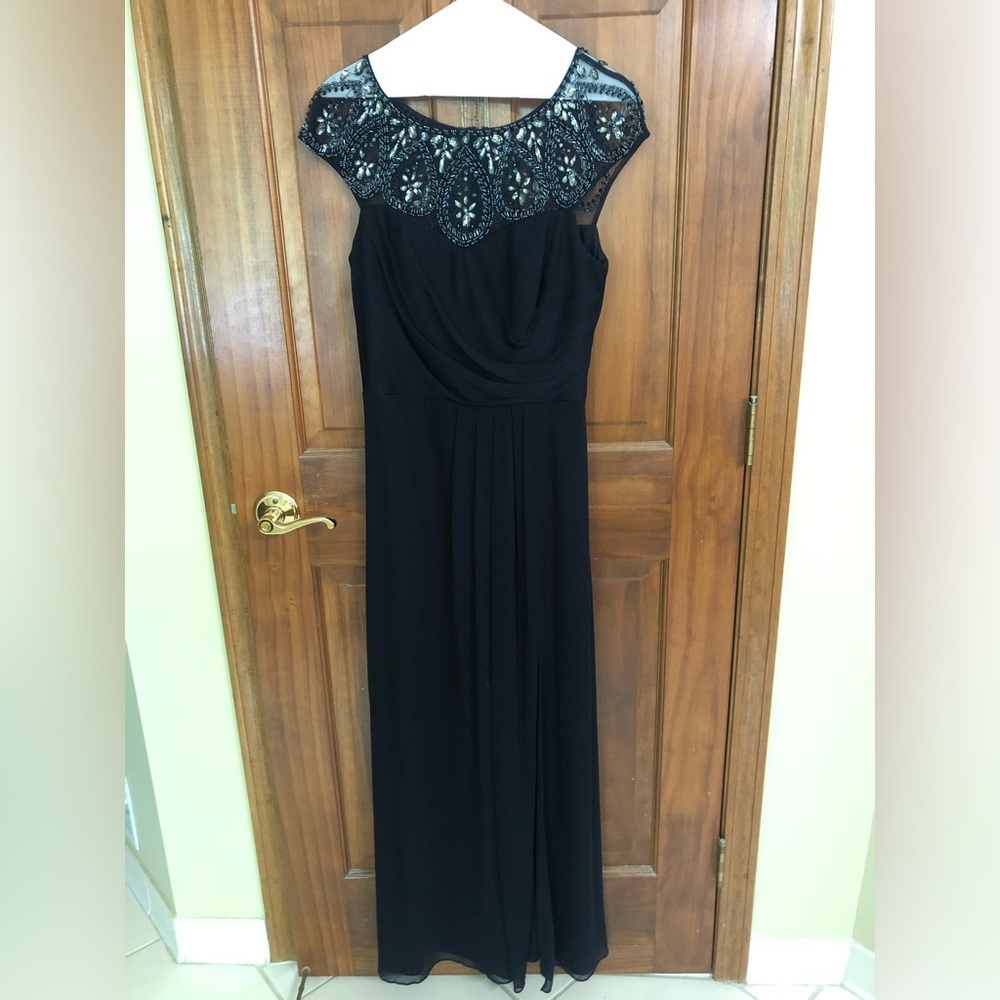 Beaded Navy Blue MOB dress